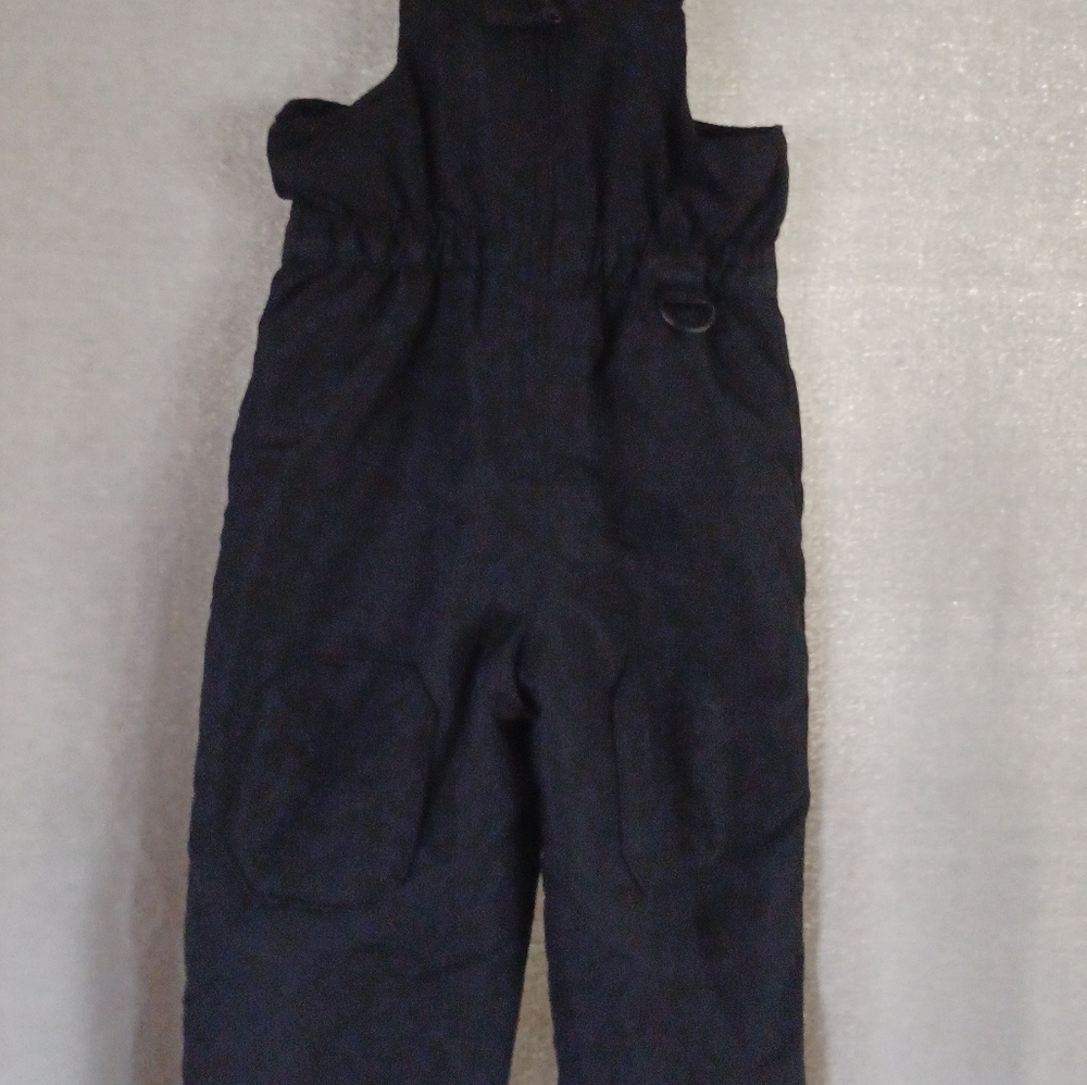 Wonder kids Unisex Snow Ski Bib Black Overall Adjustable Straps Size 2T